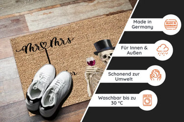 Mr&Mrs - Personalisierte Fußmatte zur Hochzeit - Für Ehepaare, Braut & Bräutigam